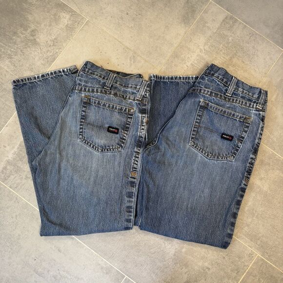 Ariat FR M3 Loose Straight Jeans 36x32 Cat 2 Lot of 2 Workwear Blue Wash GUC - Picture 1 of 16